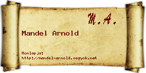 Mandel Arnold névjegykártya